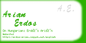 arian erdos business card